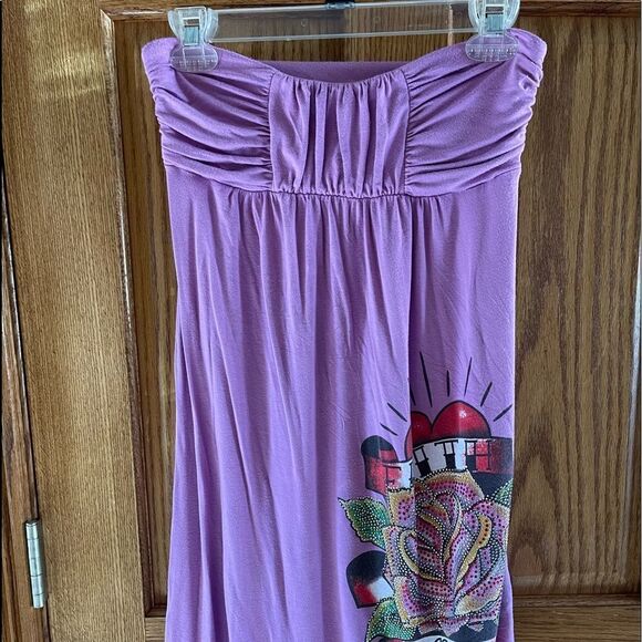 Small Juniors purple strapless dress or coverup - Picture 1 of 5